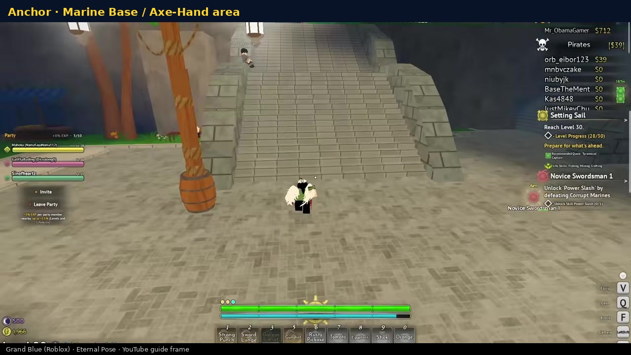 Marine Base approach / Captive Swordsman–Axe-Hand area